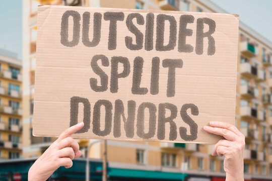 "Outsider Split Donors" An outsider versus establishment favorite primary splits donors, volunteers, and officials for months. OUTSIDER. SPLIT. DONORS. ESTABLISHMENT. PRIMARY.