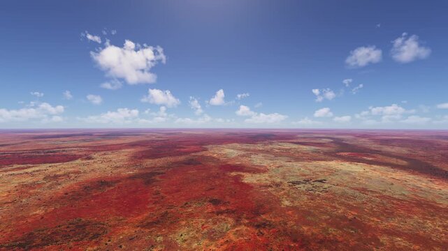 Drone aerial view of Tanami Desert in Northern Territory. Australia