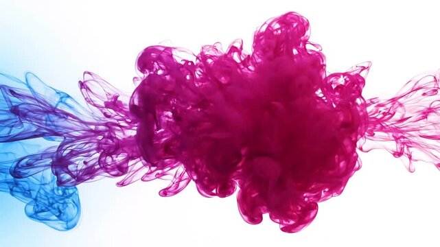 Abstract blue purple and red ink in water swirling fluid background