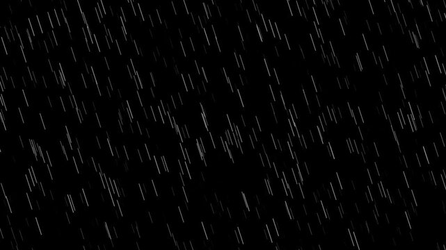 Minimalist White Digital Rain Particles Falling on Black Background