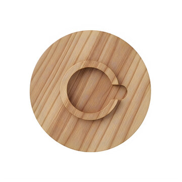 Wooden round washer with a hole isolated on transparent background