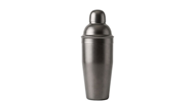 Modern Metallic Cocktail Shaker for Bartending and Mixology PNG Isolated on transparent background