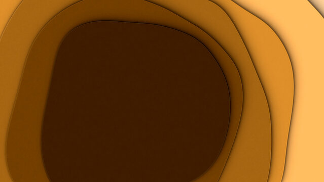 3D Render A stylized abstract composition featuring layered, organic shapes in a circular radial pattern.