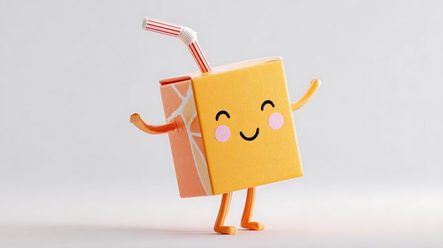 Cheerful cartoon fox holding a red folder orange