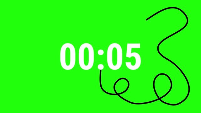Timer 10 to 0 with Fuse on Green Screen Countdown 10 Seconds 
