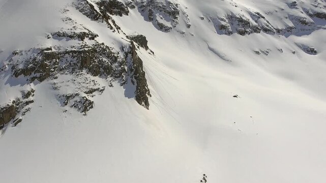 Snowy Eastern Black Sea Mountains in Rize Turkey show rugged peaks and highland ridges.