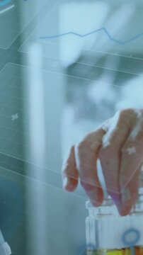 Animation of digital interface over laboratory