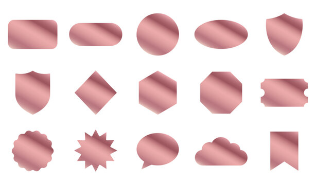 Assorted rose gold metallic labels and stickers collection with metallic collection geometric promotion
