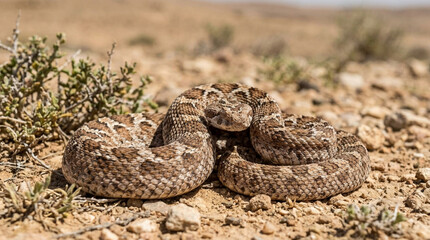 Obraz premium A saw scaled viper in the desert