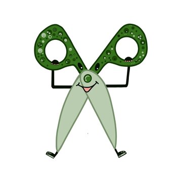 Cute Scissors Cartoon Character Illustration