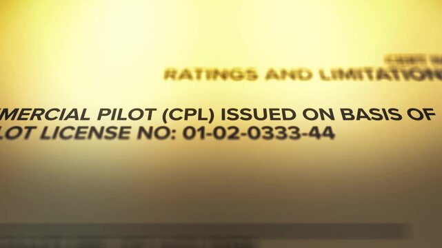 Commercial Pilot License Certificate
