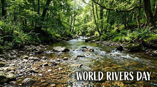 Clear forest stream on world rivers day