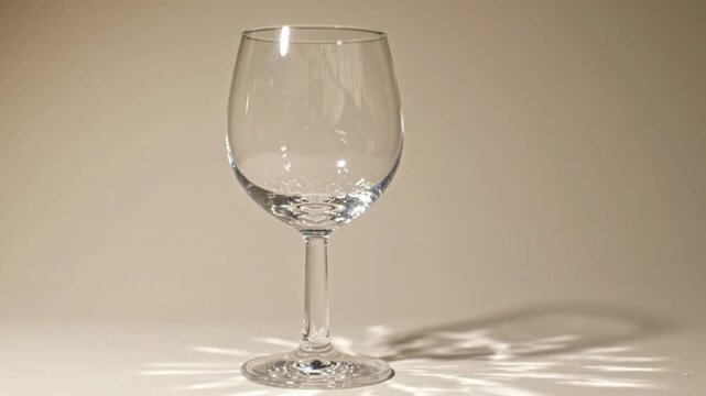 Empty transparency wineglass on white background. Elegant crystal stemware for luxury dining.