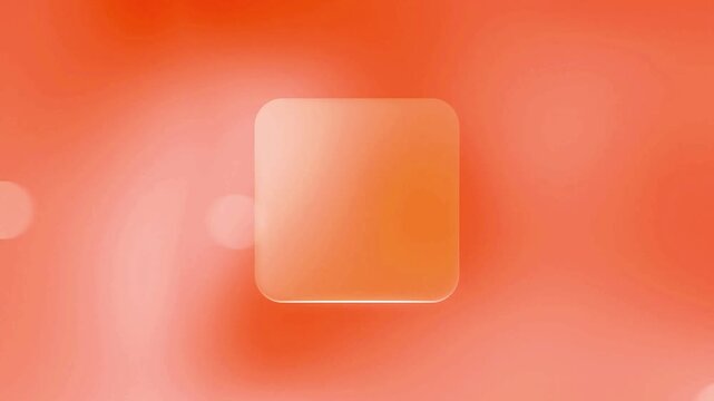 Abstract background featuring a frosted glass square floating over a fluid warm orange gradient motion loop.