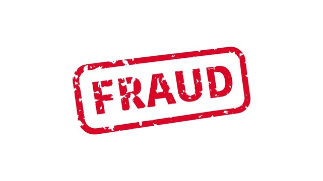 Fraud red grunge stamp for scam, financial crime and deception warning
