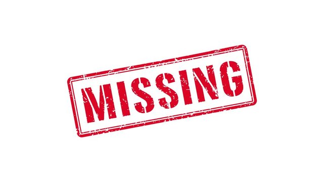 Missing red grunge stamp for lost item person document and information