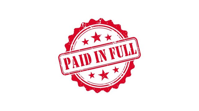 Paid in full red grunge seal stamp for completed payment and settled invoice