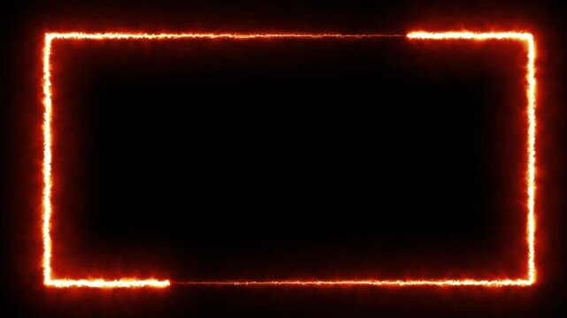 Glowing Fiery Orange Frame Continuous Loop
