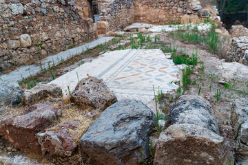 Fototapeta premium Ancient Mosaic Floor at Syedra Archaeological Site, Turkey