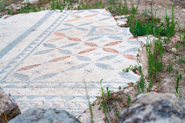 Fototapeta premium Ancient Mosaic Floor at Syedra Archaeological Site, Turkey