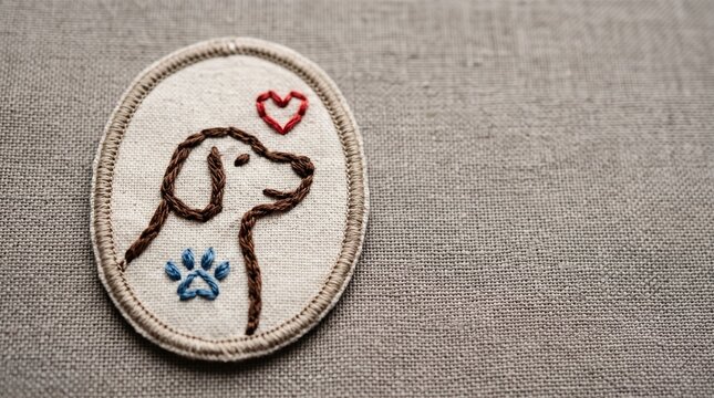 Soft embroidered comfort dog patch