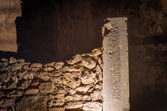 Ancient Stone Interior at Syedra Archaeological Site, Turkey