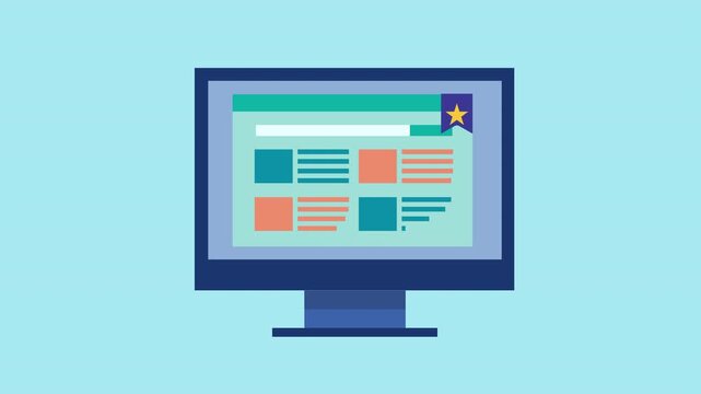 Create bookmark for web page, Digital marketing, Website navigation and bookmark 2d animation with alpha matte