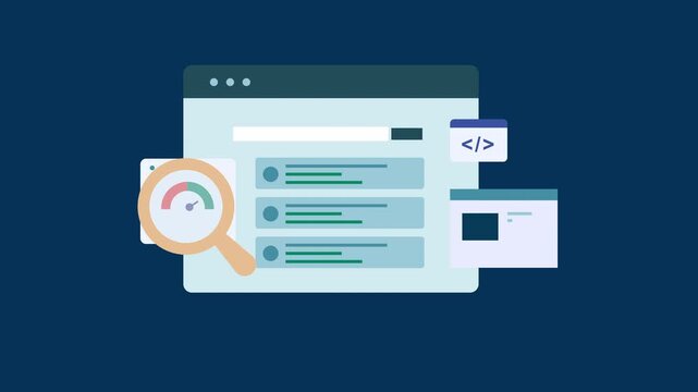 Website loading speed, SEO optimization strategy, Website performance analysis 2d animation with alpha matte