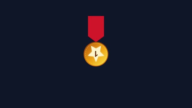 Gold Winner Medal Award Icon Animation