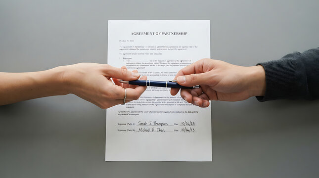 hand of business man with pen