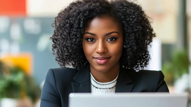 A woman working diligently in a professional office environment.