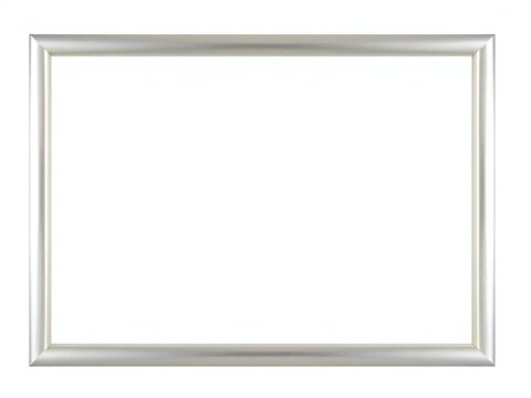 Empty horizontal picture frame with a simple silver border