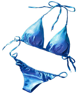 Water color illustration of bikini on transparent background