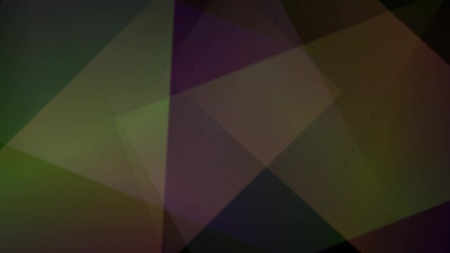 Abstract geometric background featuring overlapping translucent purple, pink, and olive triangular shapes on a dark canvas.