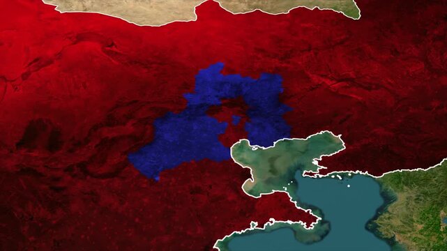 Hebei Province Map Animation, Hebei Location Map with Highlighted Border, Northern China Regional Geography on Realistic Terrain Background