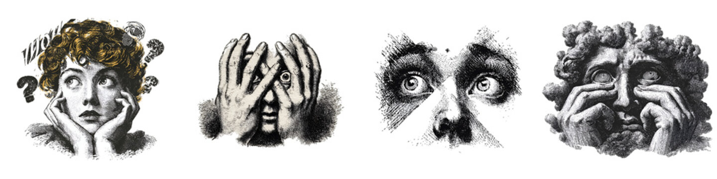 Vintage Engravings: Expressions of Fear, Wonder, and Anxiety