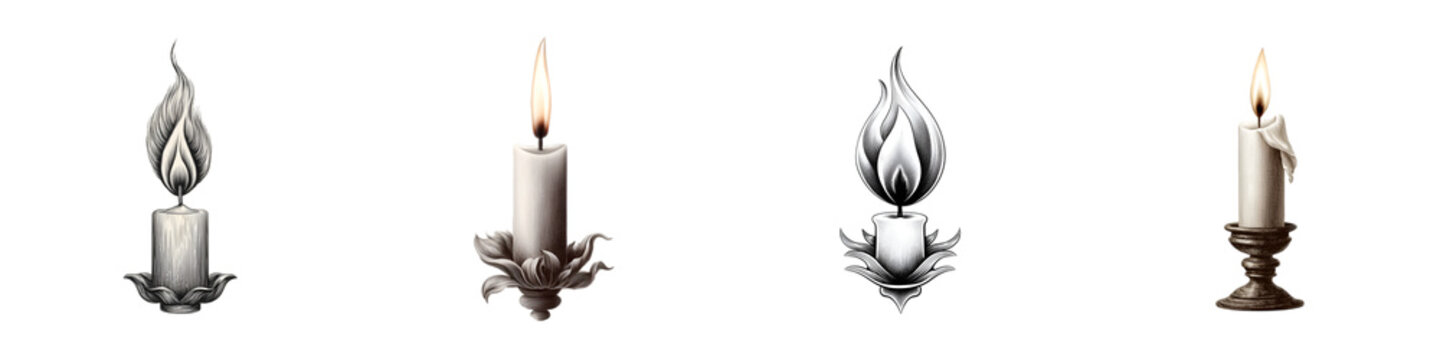Vintage Candles: Decorative Light Source with Flame