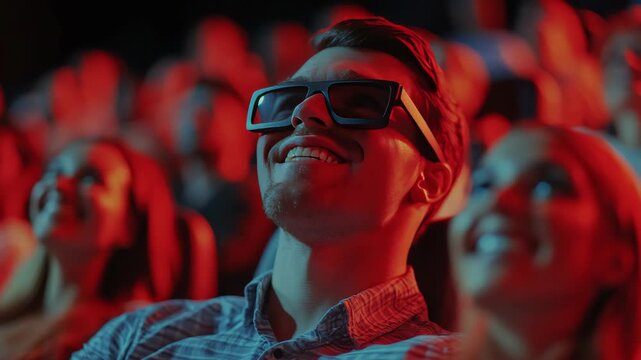 The joy of cinema: one man's reaction to a thrilling movie scene