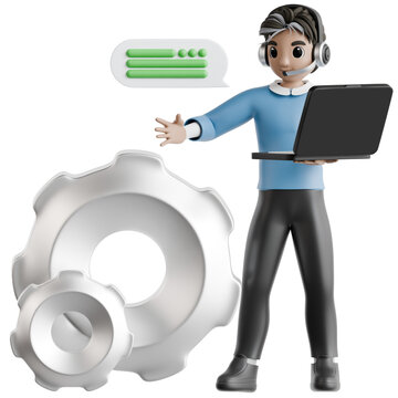 Digital Service Presenter 3D Illustration