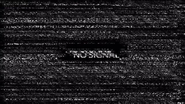 no signal old vintage analog with error text screen. 4k resolution