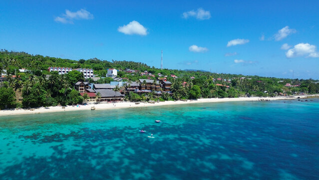 Tropical Seaside Village and Crystal Clear Waters on the Coast of Sabang, Aceh, Indonesia