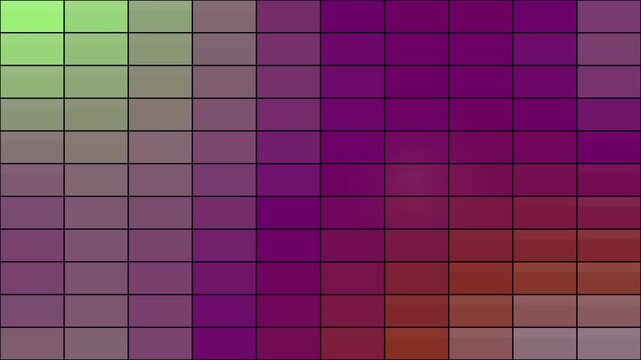 A color palette grid displaying gradient squares transitioning from green and purple to deep red and brown tones.