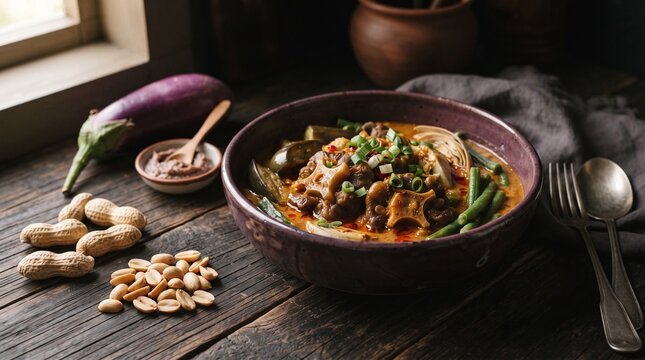 Filipino kare-kare peanut oxtail ingredient story food photography
