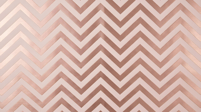 Abstract rose gold metallic foil chevron zig zag pattern background texture with metallic background abstract geometric glamorous decoration decorative