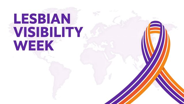 Lesbian visibility week awareness ribbon graphic concept with visibility awareness community equality diversity