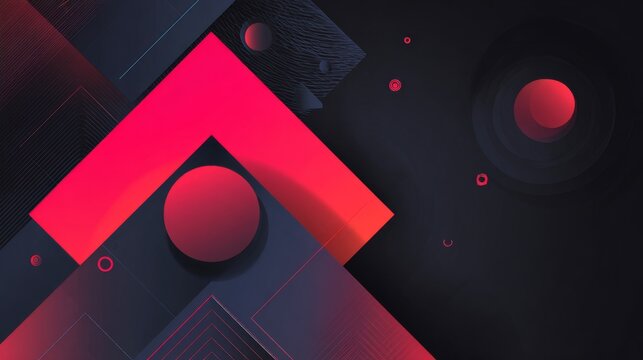 Abstract dark background with geometric graphic elements, modern minimalist composition, sophisticated black backdrop, contemporary decorative shapes, subtle visual texture, elegant luxury aesthetic, 