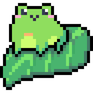 cute pixel art frog