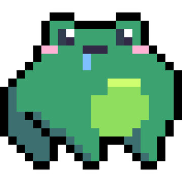 cute pixel art frog