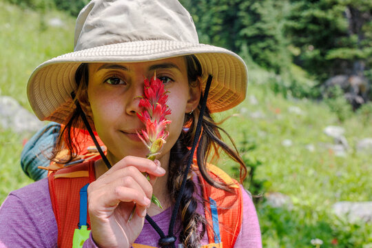 Indian paintbrush held infringe of her face