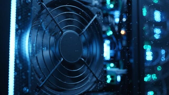 High performance server cooling fan in data center.